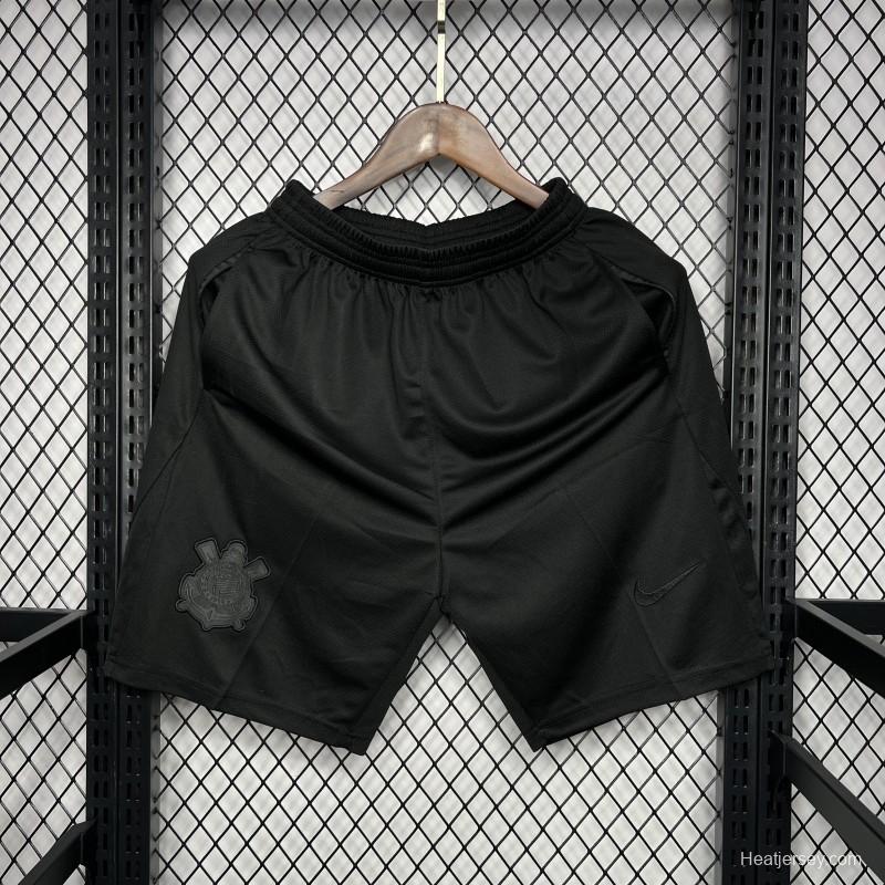 24/25 Corinthians Black -With Zip Shorts