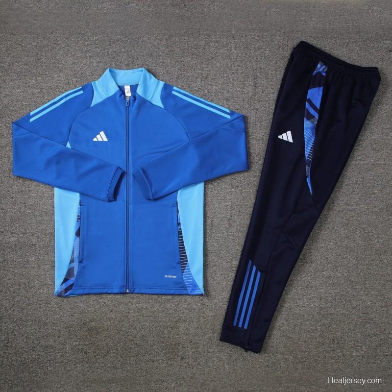 24/25 Adidas Blue Full Zipper Jacket +Long Pants