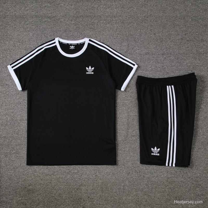 24/25 Adidas Original Black Short Sleeve Jersey+Shorts