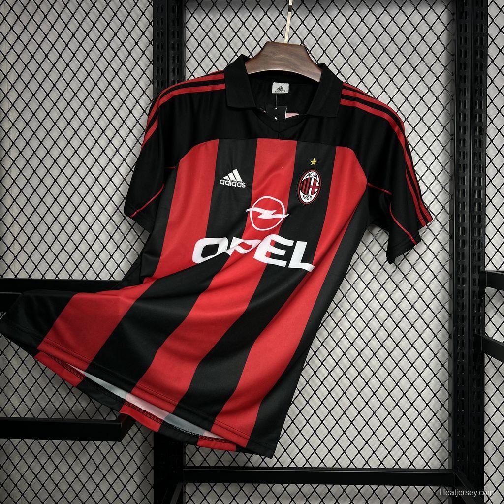 Retro 2000/02 AC Milan Home Jersey