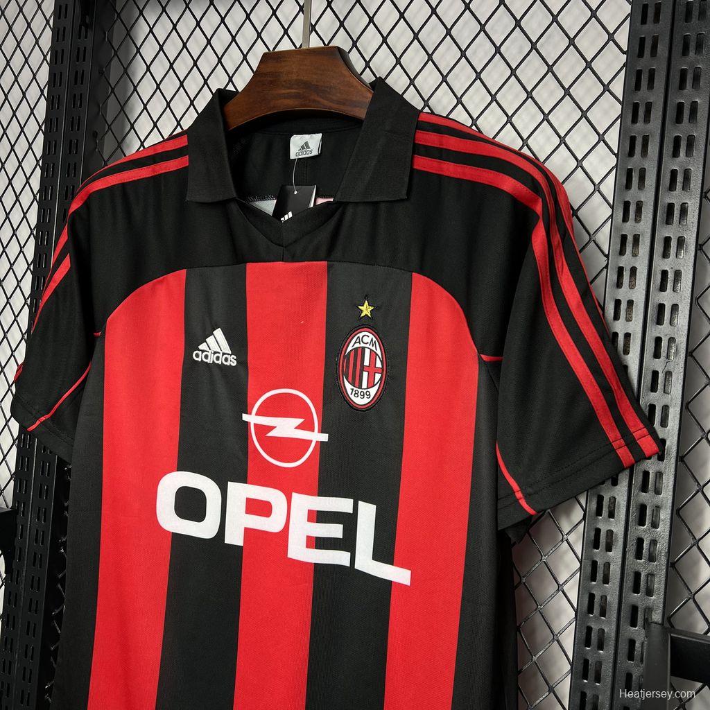 Retro 2000/02 AC Milan Home Jersey