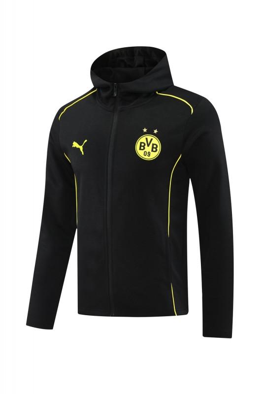 24/25 Borussia Dortmund Black Hoodie Full Zipper Jacket +Long Pants