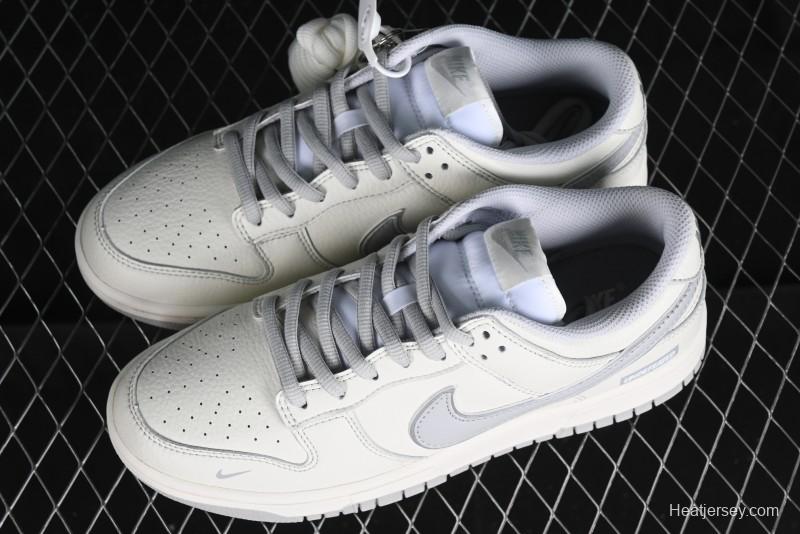 Nike SB Dunk Low UN Collaboration - Light Grey Swoosh Anniversary High-End Custom Low-Top Casual Skate Shoes - SF1588-135