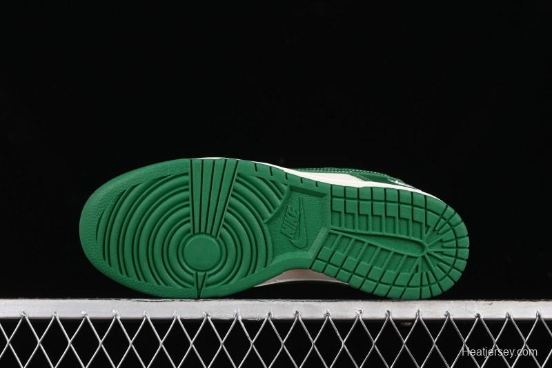 Nike SB Dunk Low Stussy Collaboration - Dark Green Anniversary Custom Low-Top Casual Skate Shoes - BB9898-005
