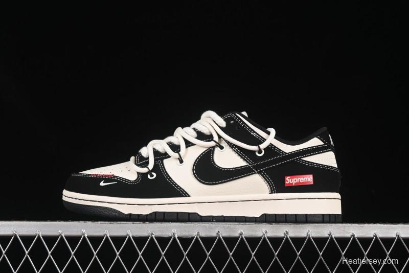 Nike SB Dunk Low SUP Series Strap Black White Black Swoosh Anniversary Customized Low-Top Casual Skate Shoes - YX5066-280