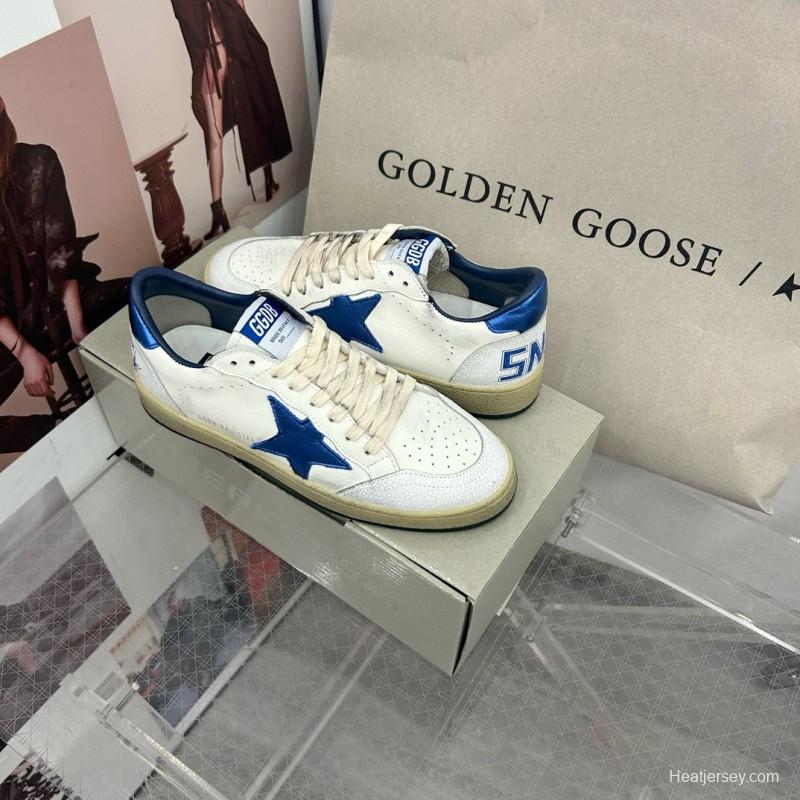 2024 Unisex GGDB White Blue Leather Sneakers MJ00260