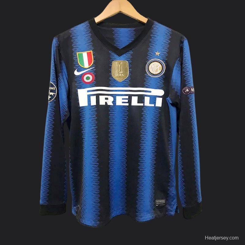 Retro 10/11 Inter Milan Home Long Sleeve Jersey