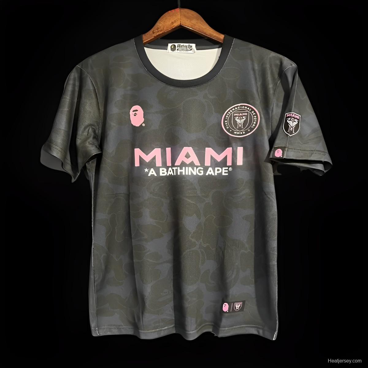 23/24 BAPE x Inter Miami CF Camo Black T-Shirt