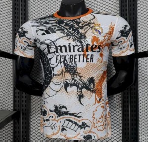 2025/26 Player Version Real Madrid Black And White Dragon Version Jersey